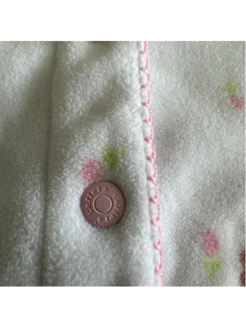 Vintage Carter's Footed Sleeper Baby Girl 3 Months Pink Floral Snap Front
